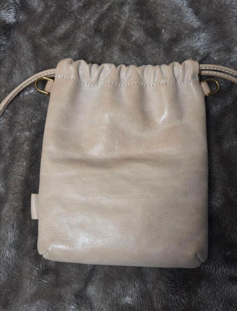 プラント アイボリー ドローストリングポーチ