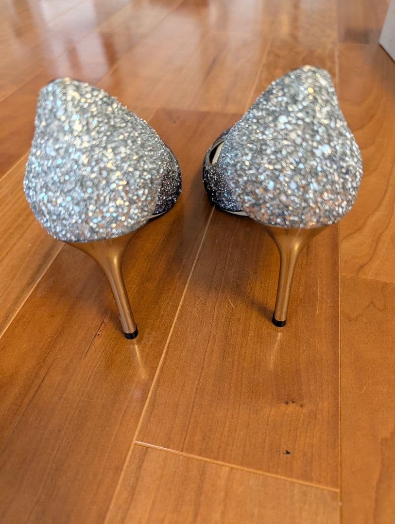 JIMMY CHOO ネイビー・シルバー ROMY85