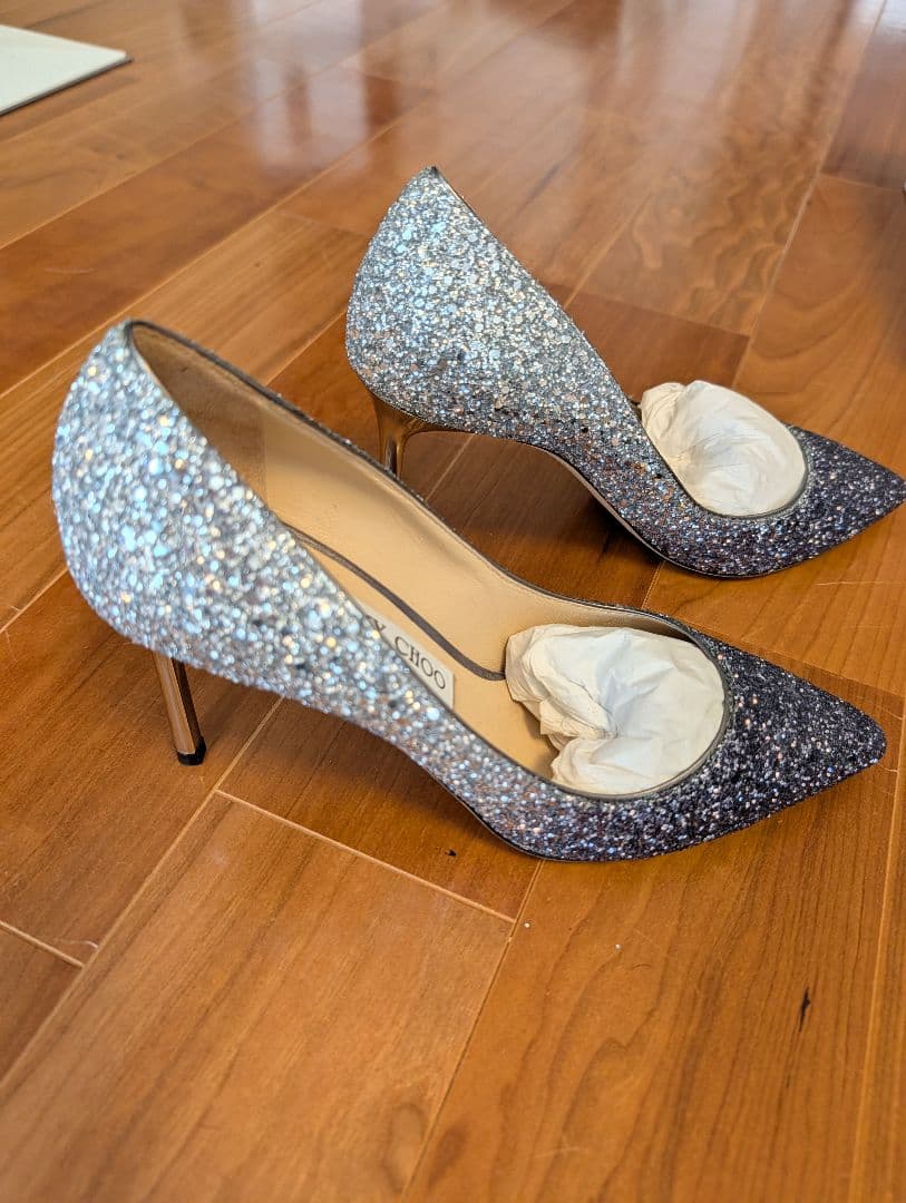 JIMMY CHOO ネイビー・シルバー ROMY85