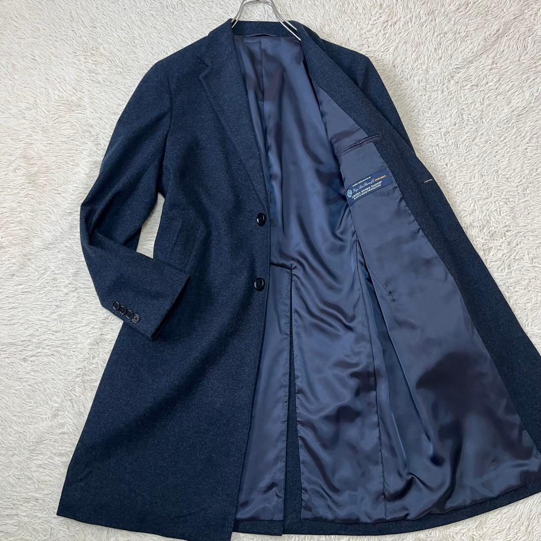 【極美品】グリーンレーベルリラクシング×ロロピアーナ チェスターコート ネイビー