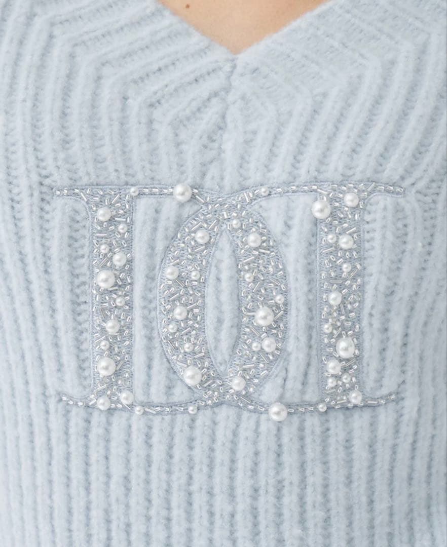 ファンシービーズDDロゴボリュームニットトップス （SAX）