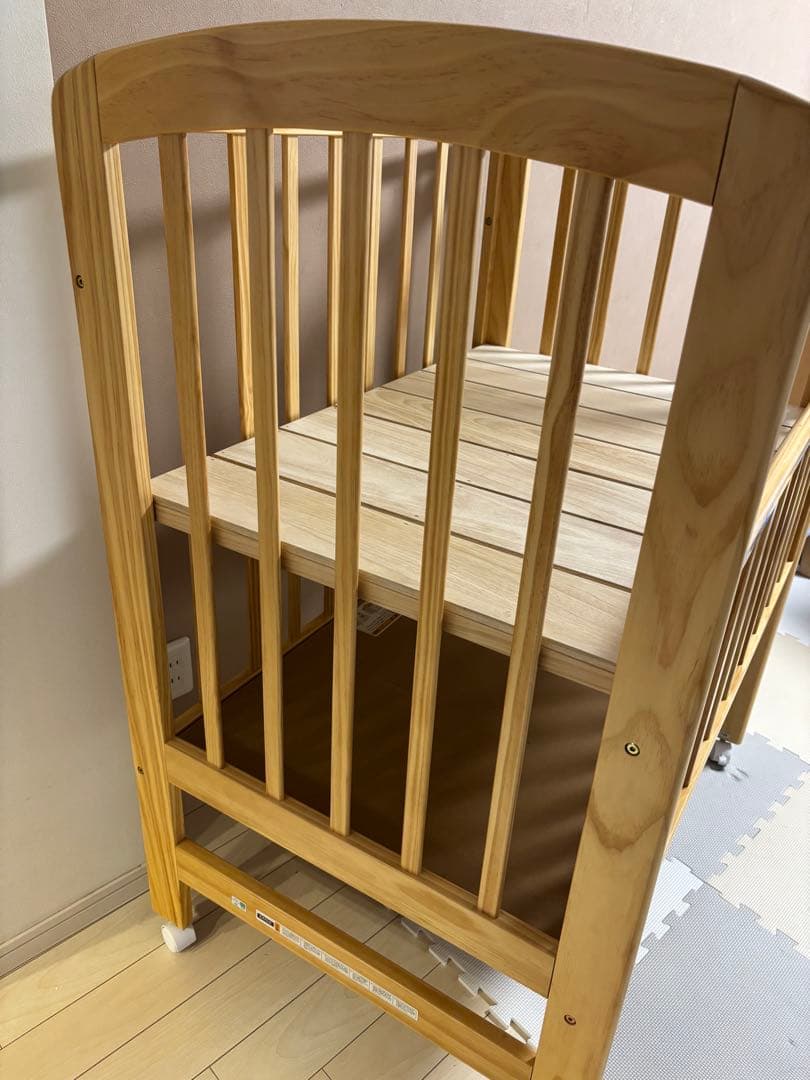 【美品】katoji ベビーベッド　ミニサイズ　ハイポジション