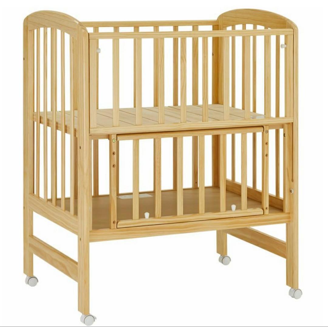 【美品】katoji ベビーベッド　ミニサイズ　ハイポジション