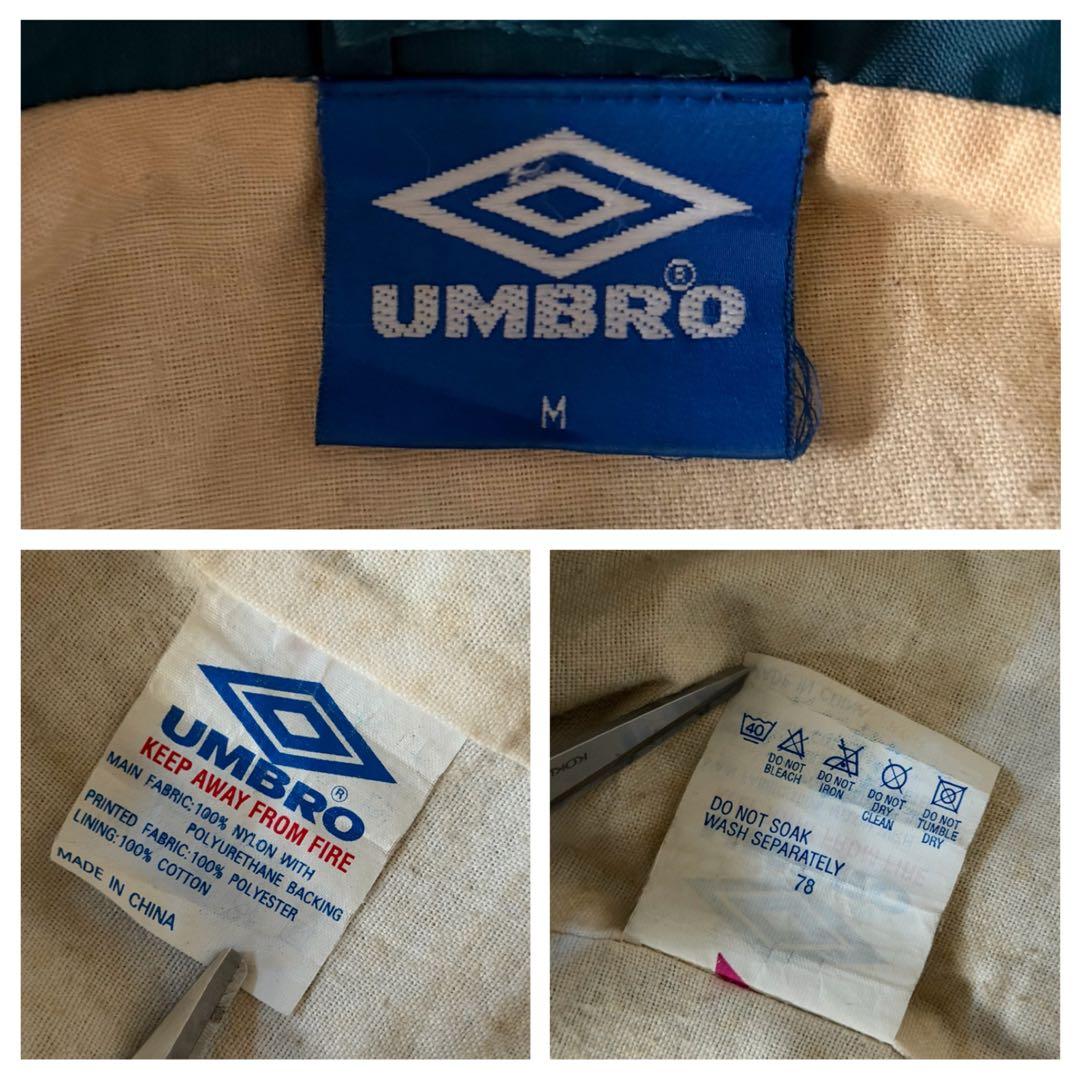 UMBROアンブロ90sコーチジャケット刺繍ロゴドローコードナイロンジャケット緑