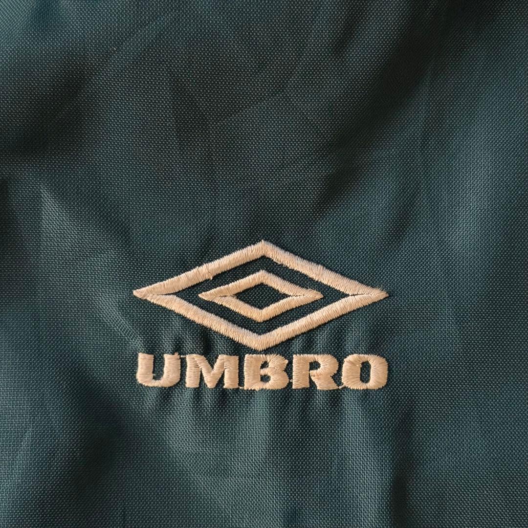 UMBROアンブロ90sコーチジャケット刺繍ロゴドローコードナイロンジャケット緑