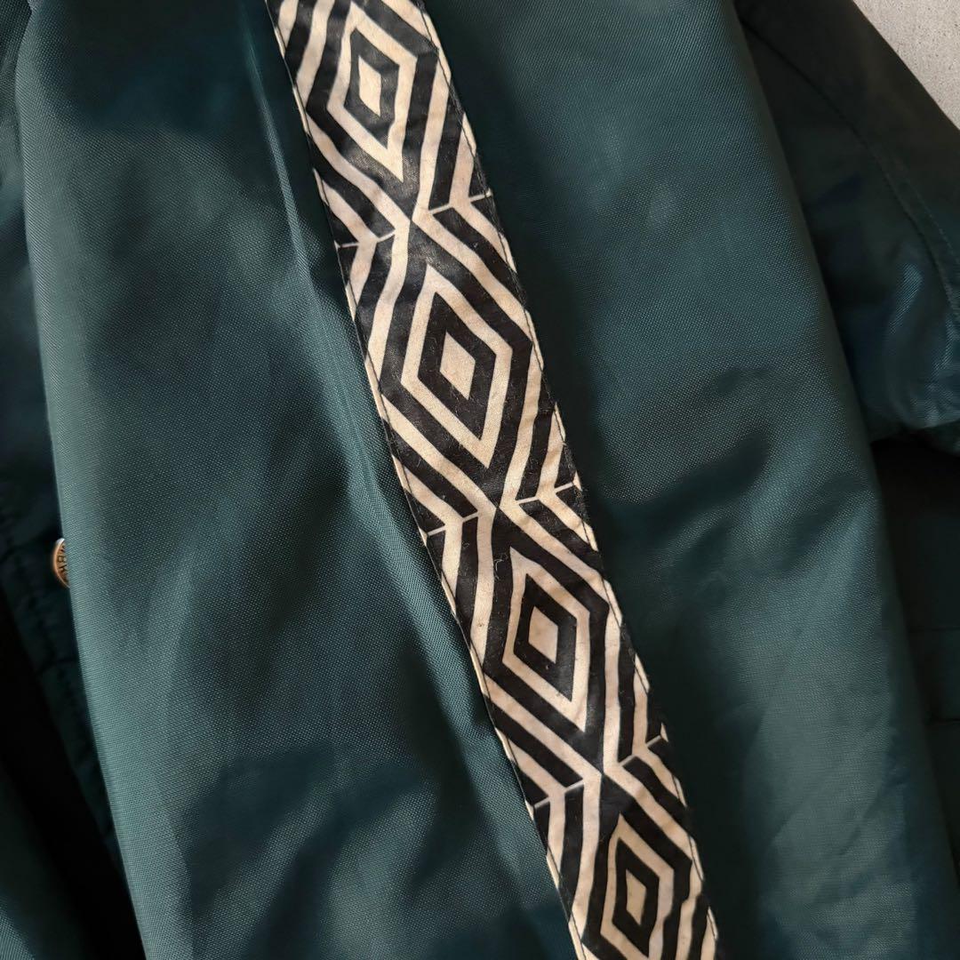 UMBROアンブロ90sコーチジャケット刺繍ロゴドローコードナイロンジャケット緑