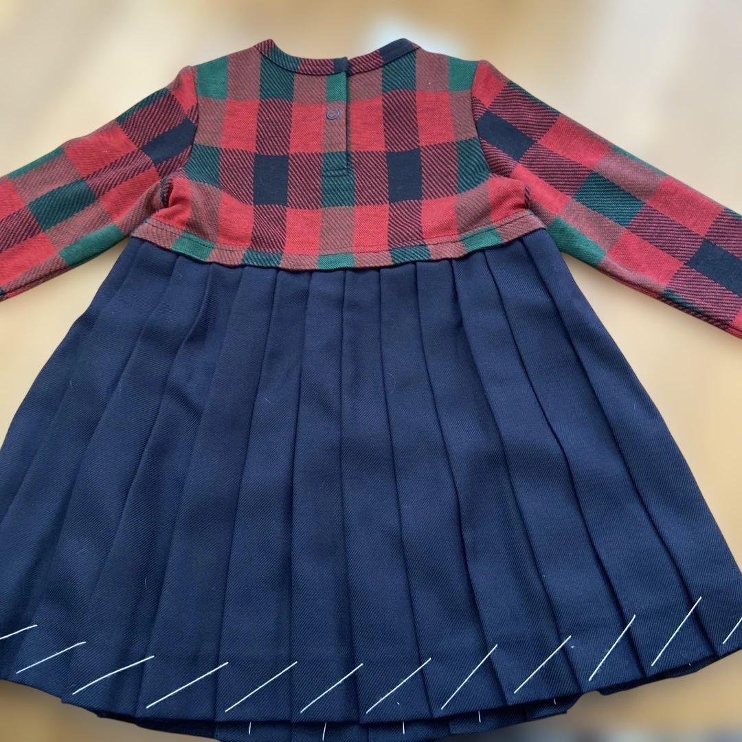 familiar チェック柄フォーマルドレス 90