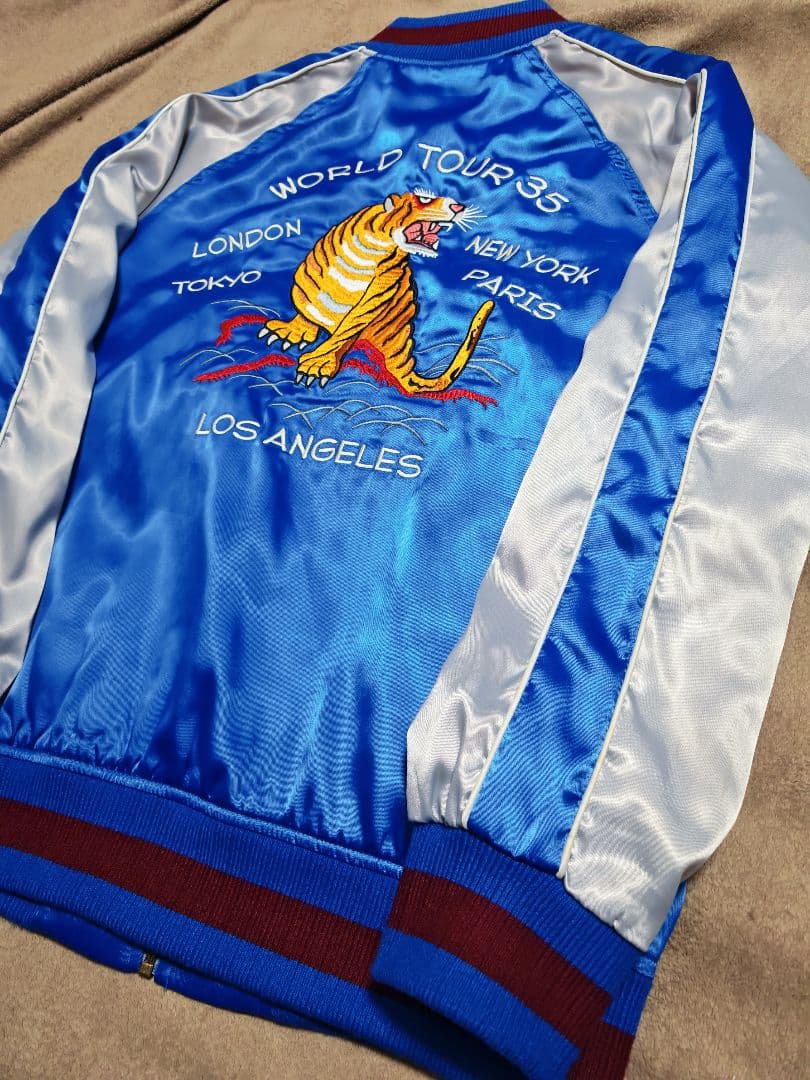 STUSSY Japan 虎 日本限定 スカジャン vintage サテン 青