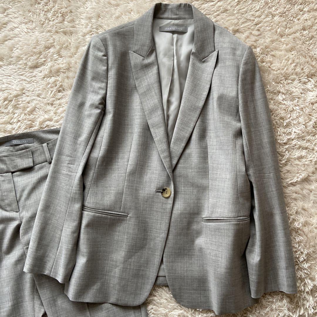 美品　大きいサイズ42/44 セオリーリュクス　パンツスーツ　エグゼクティブ　灰