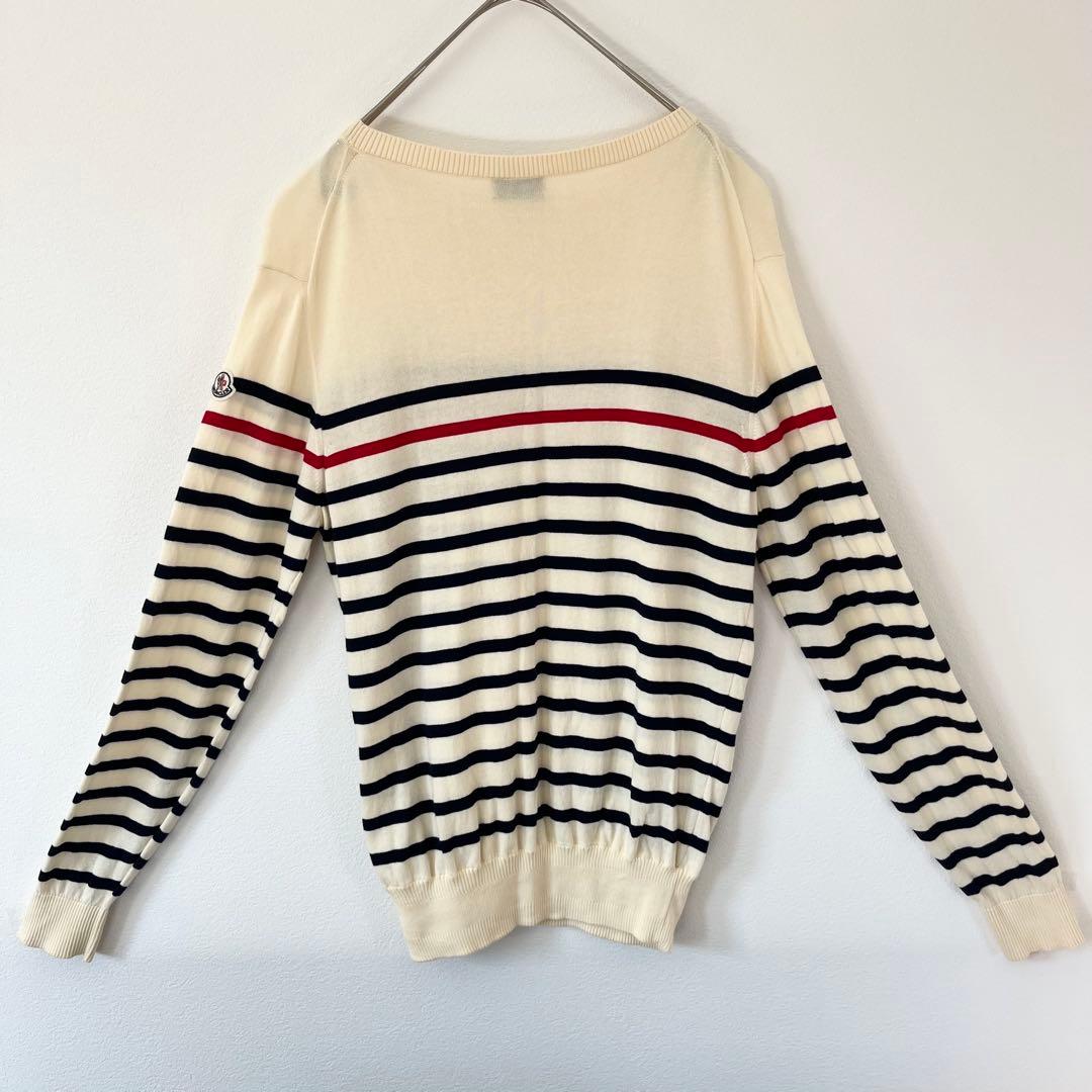 【人気定番】モンクレール ニット セーター ボーダー クリーム S
