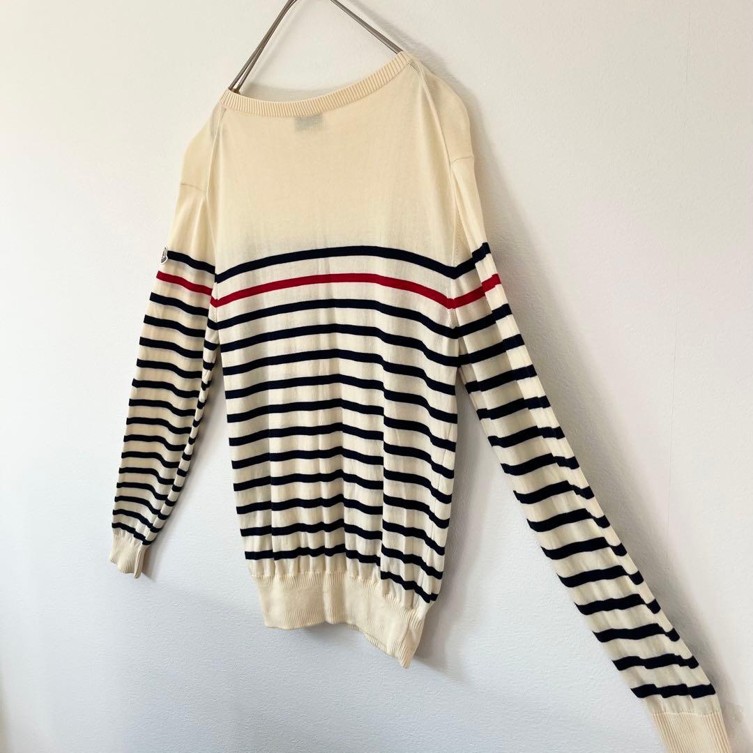 【人気定番】モンクレール ニット セーター ボーダー クリーム S