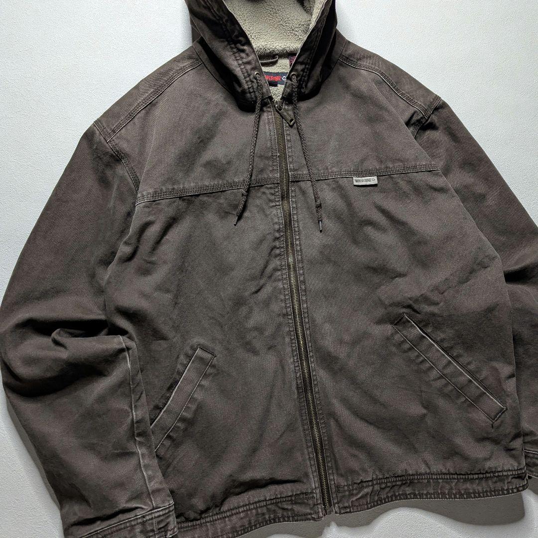 WOLVERINEダックアクティブジャケット 裏ボアフェードブラウン雰囲気系