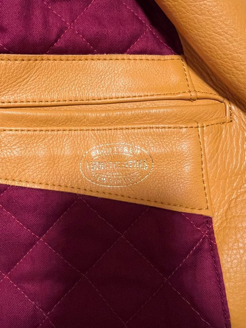 addict clothesライダースAD-03イエロー 34 ルイスレザー