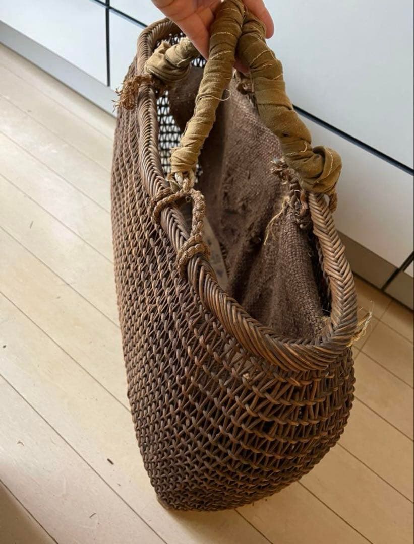 SALE◆ヴィンテージ天然アケビの大きめ籠バック 骨董品 USED◆