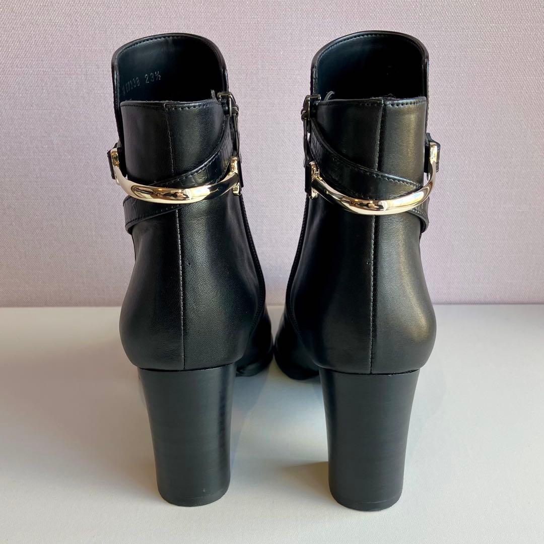 新品未使用DIANA ダイアナ ショートブーツ ブラック 23.5 サイドジップ