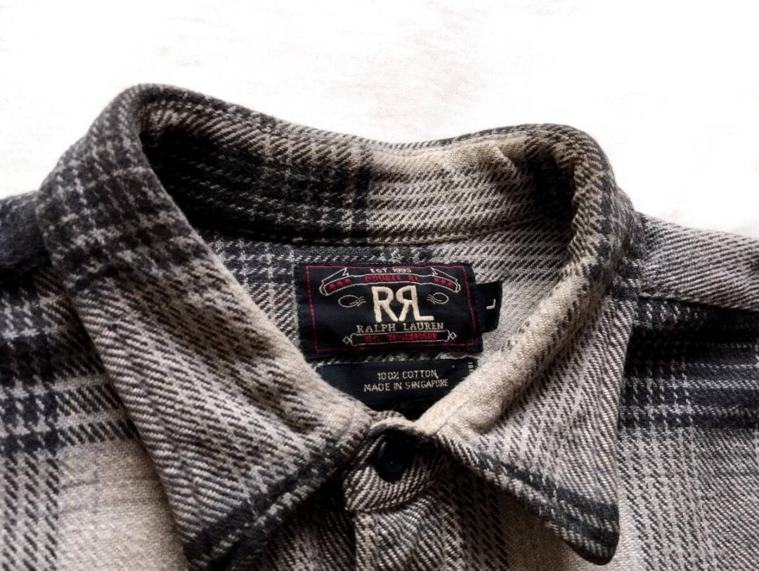 RRL ３ツ星 オンブレ シャドーチェックネルシャツL ９０’ｓ
