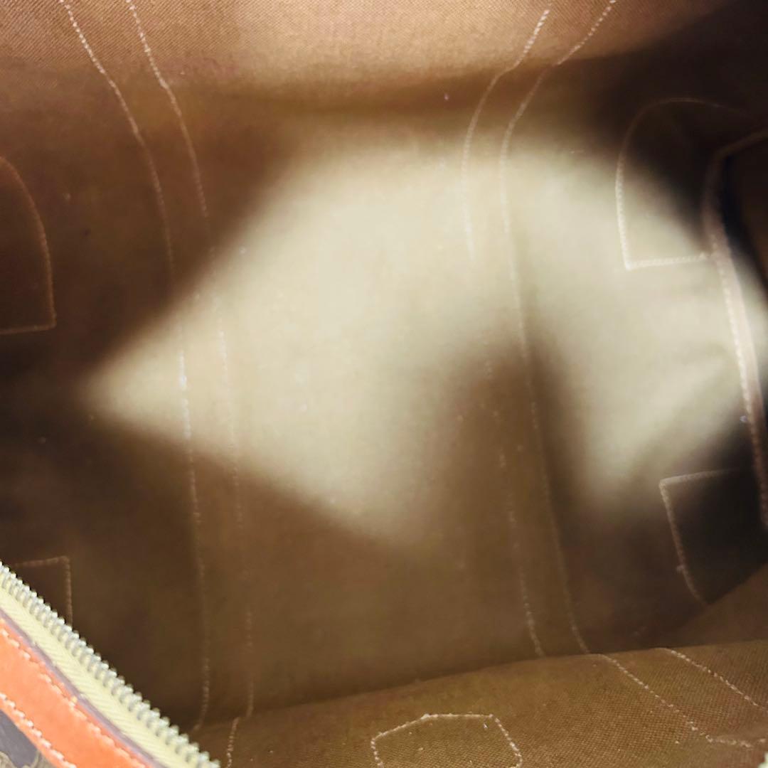 CELINE セリーヌ マカダム柄 PVC ボストンバッグ トラベルバッグ 茶色