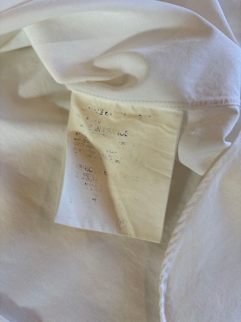 コムデギャルソンシャツ　ホワイト 刺繍入り 長袖シャツ　メンズSサイズ