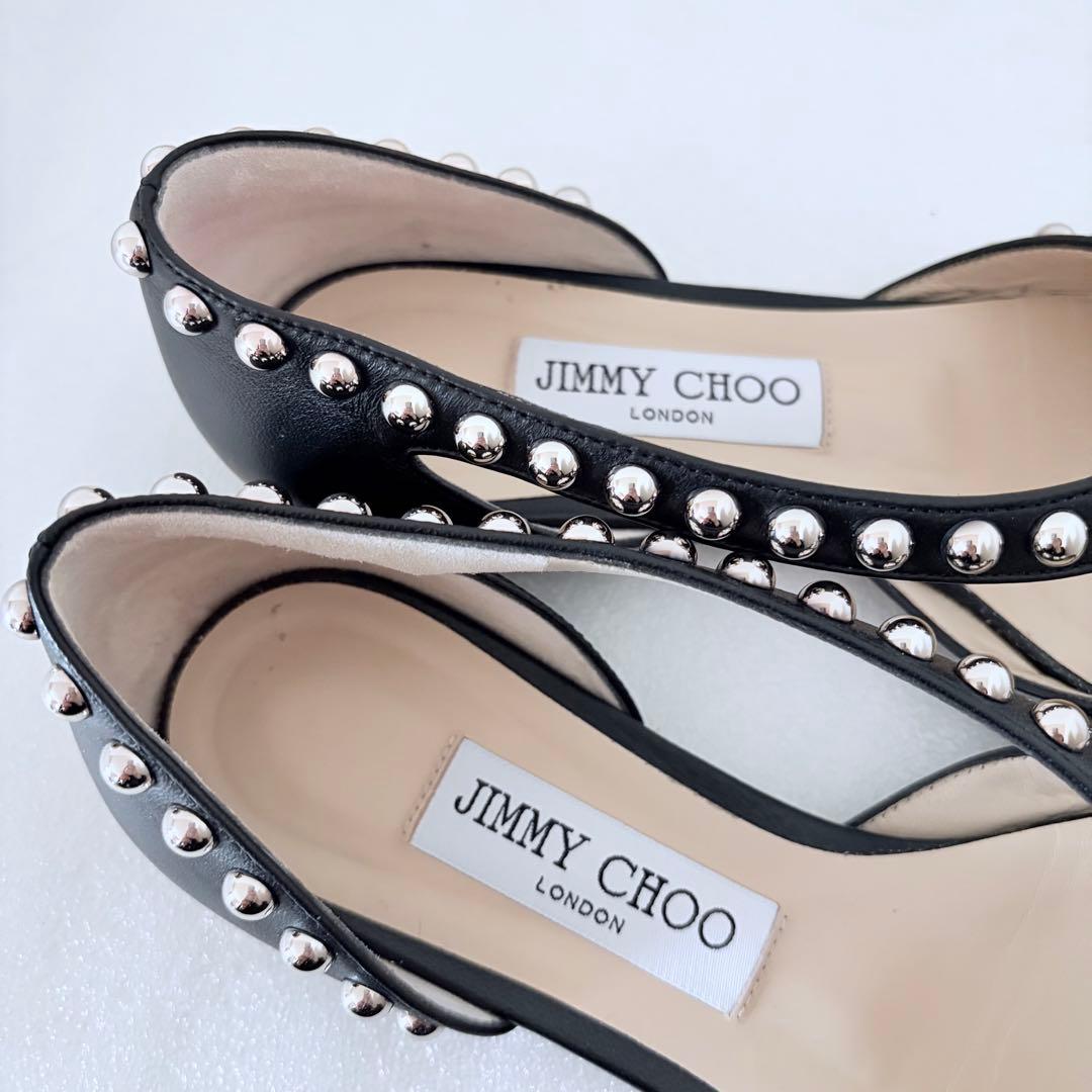 JIMMY CHOO スタッズ付き ブラックパンプス