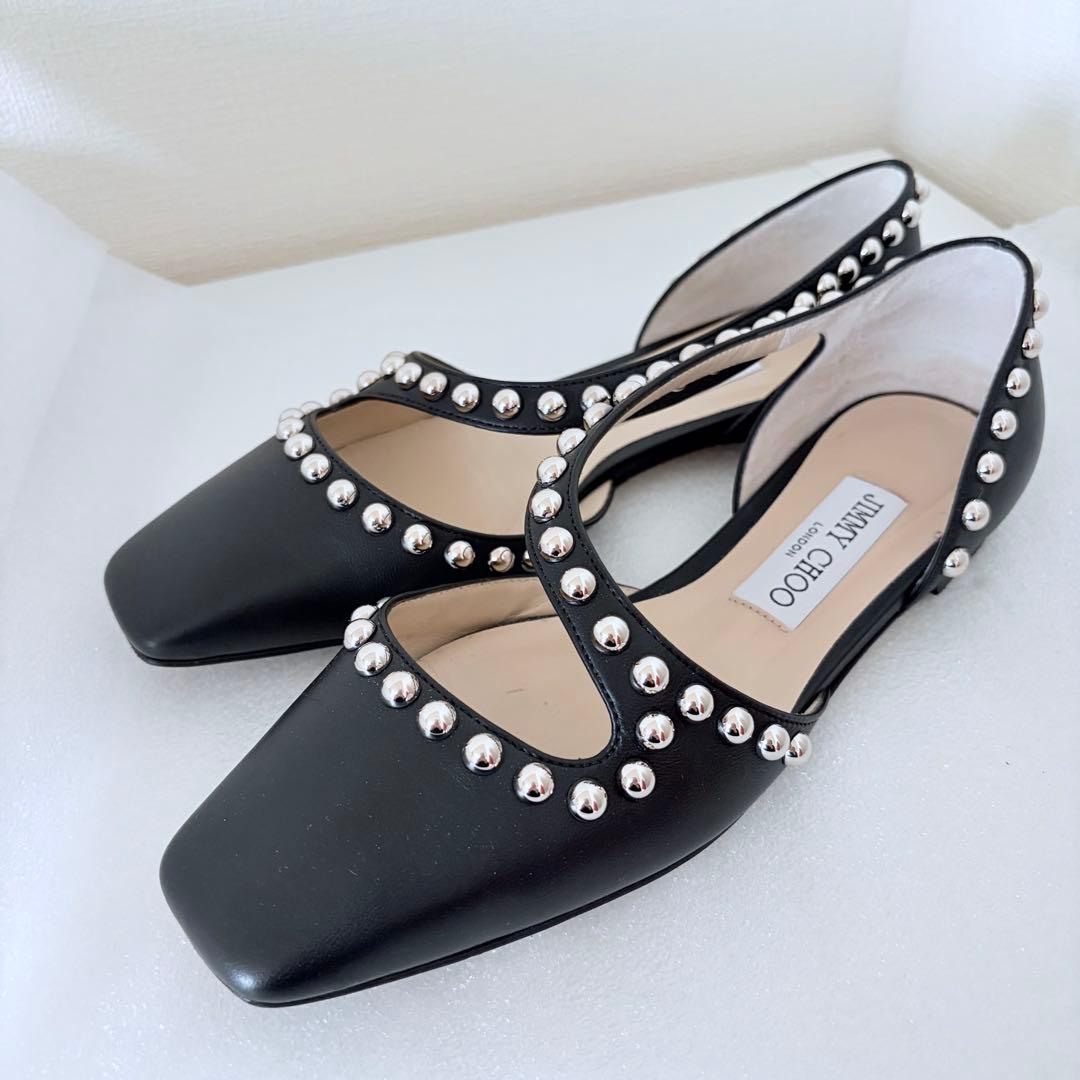 JIMMY CHOO スタッズ付き ブラックパンプス