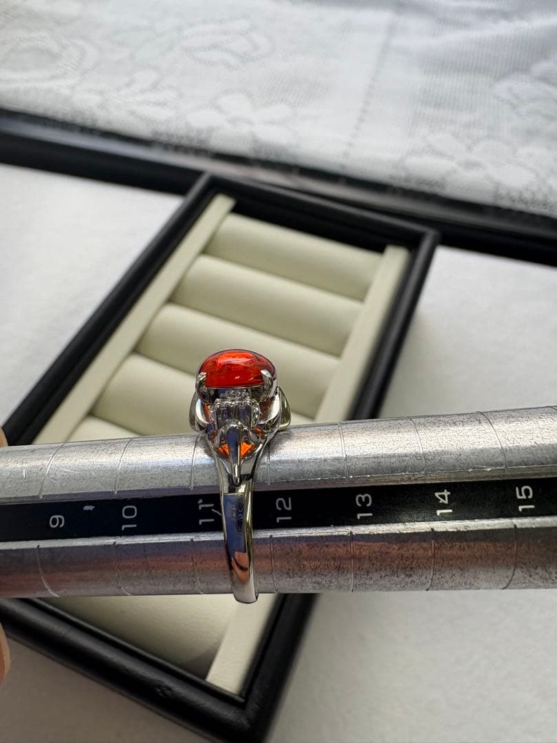 天然オパール　リング　pt900 プラチナ　ダイヤモンド