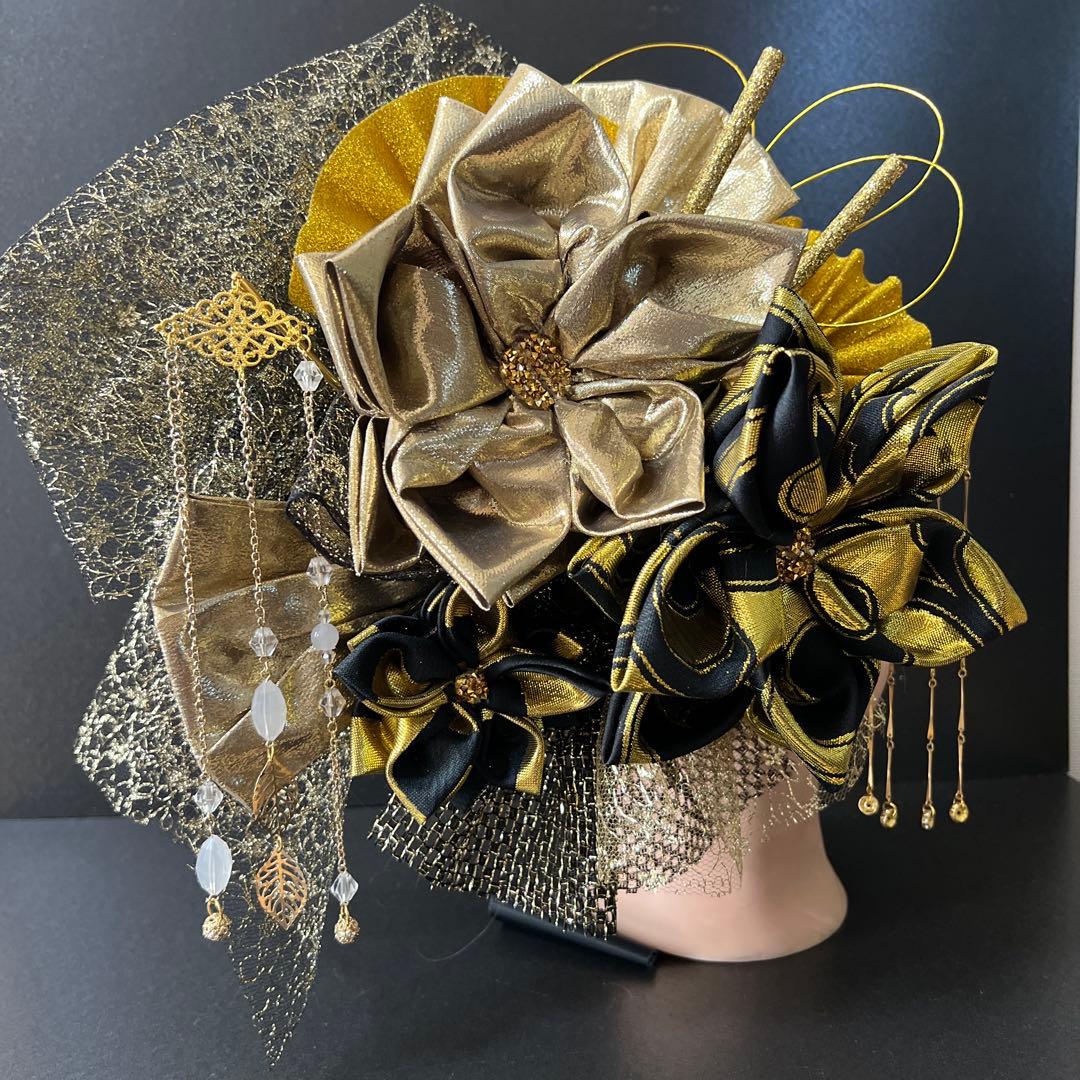 髪飾り・かんざし・成人式・結婚式・つまみ細工・豪華・超ド派手・振袖・花魁