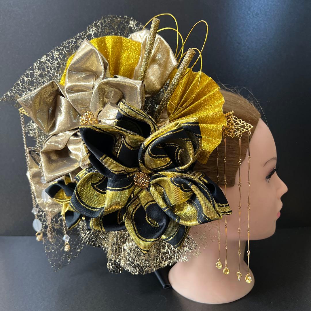 髪飾り・かんざし・成人式・結婚式・つまみ細工・豪華・超ド派手・振袖・花魁