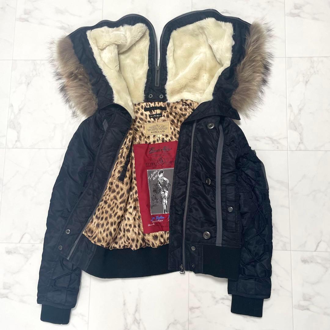 極美品 希少 アヴィレックス ヒョウ柄 フライトジャケット N-2B 短丈 S