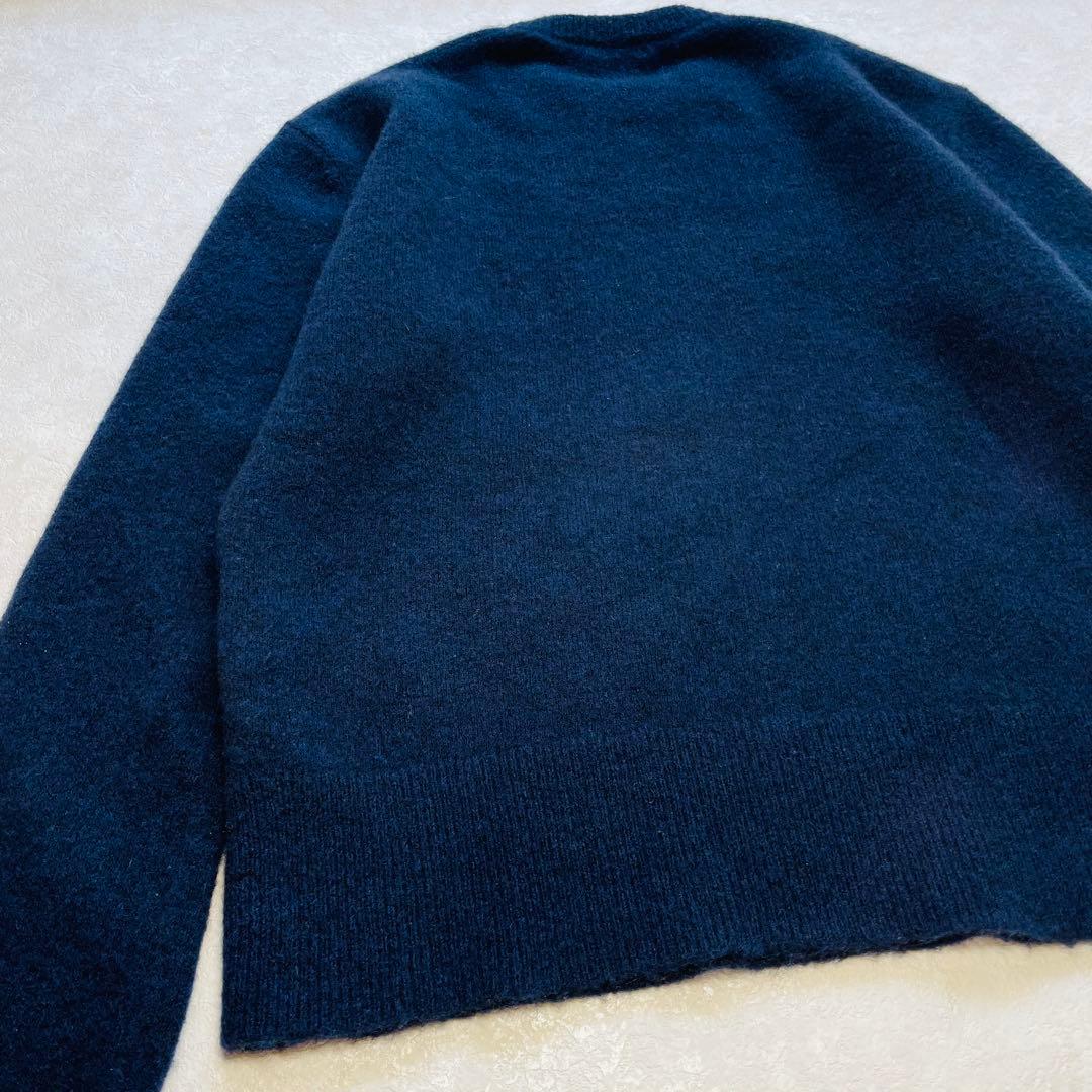 美品✴︎Blamink ヤク混 クルーネック ニット 38 ネイビー ブラミンク