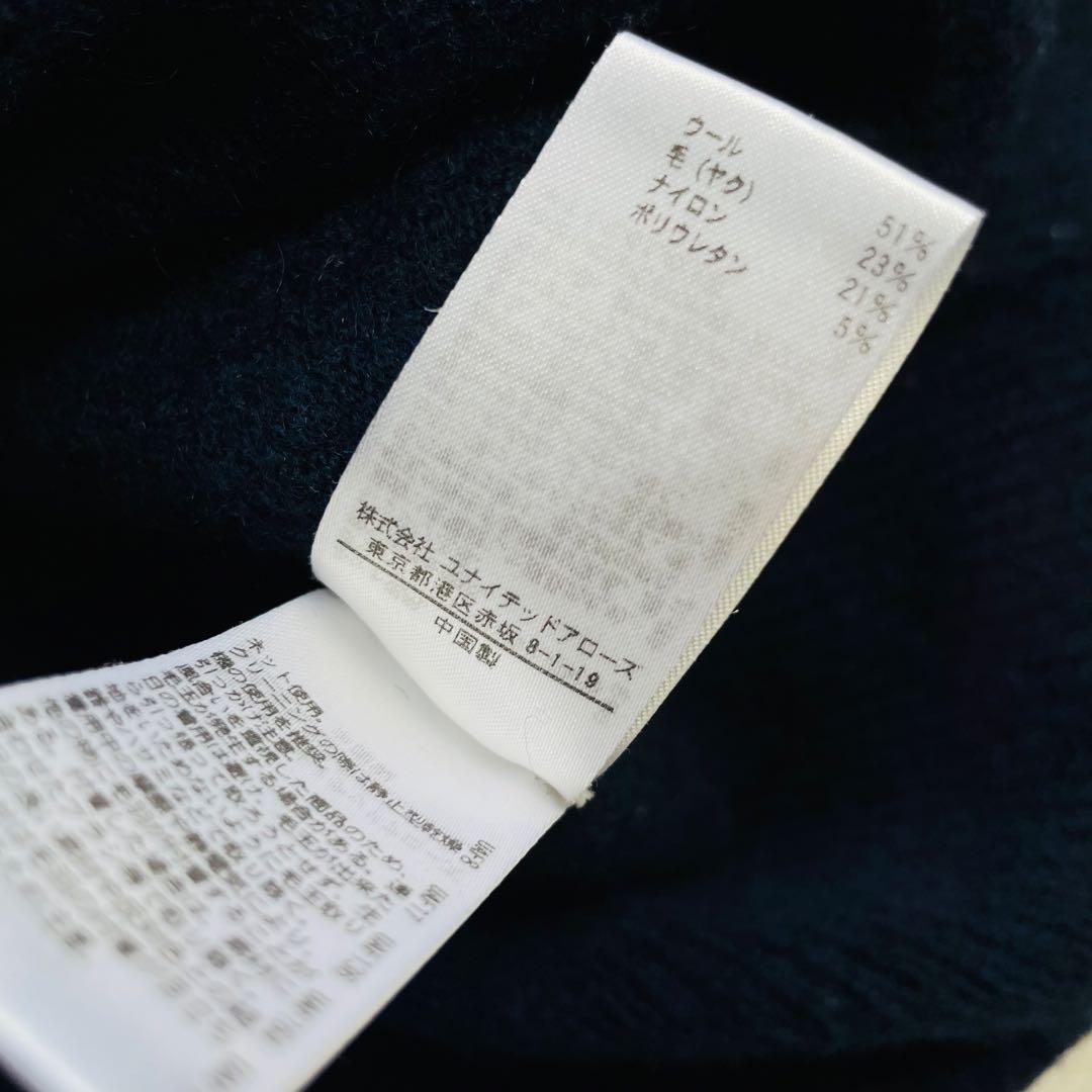 美品✴︎Blamink ヤク混 クルーネック ニット 38 ネイビー ブラミンク