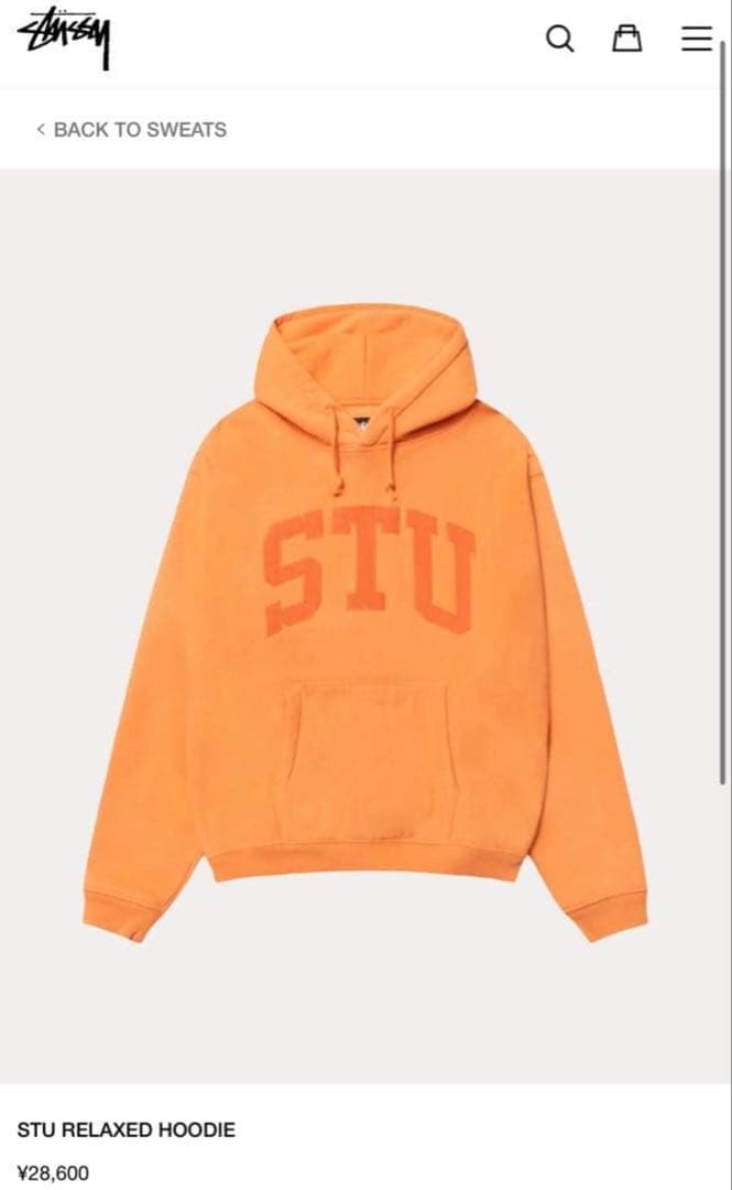 Stussy STUロゴ パーカー Mサイズ