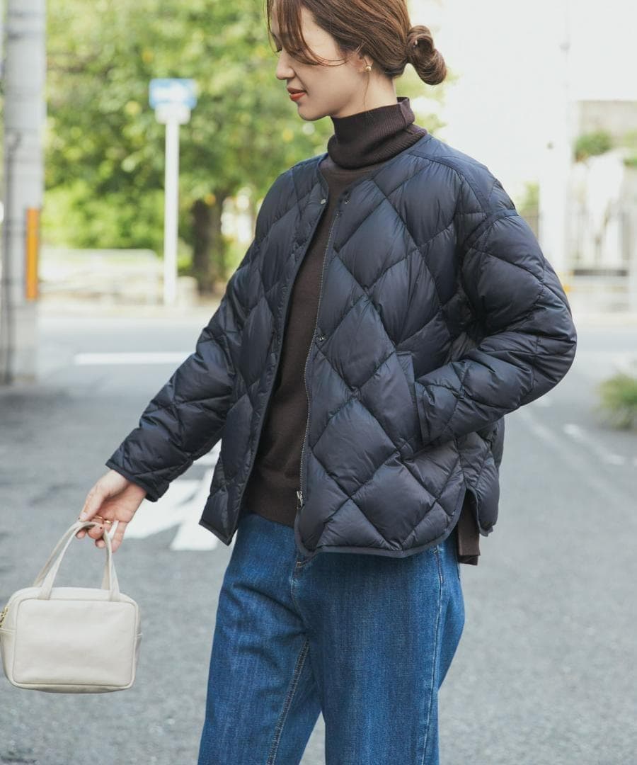 新品◆DOORS◆ライトダウンキルトショートブルゾン《NAVY》