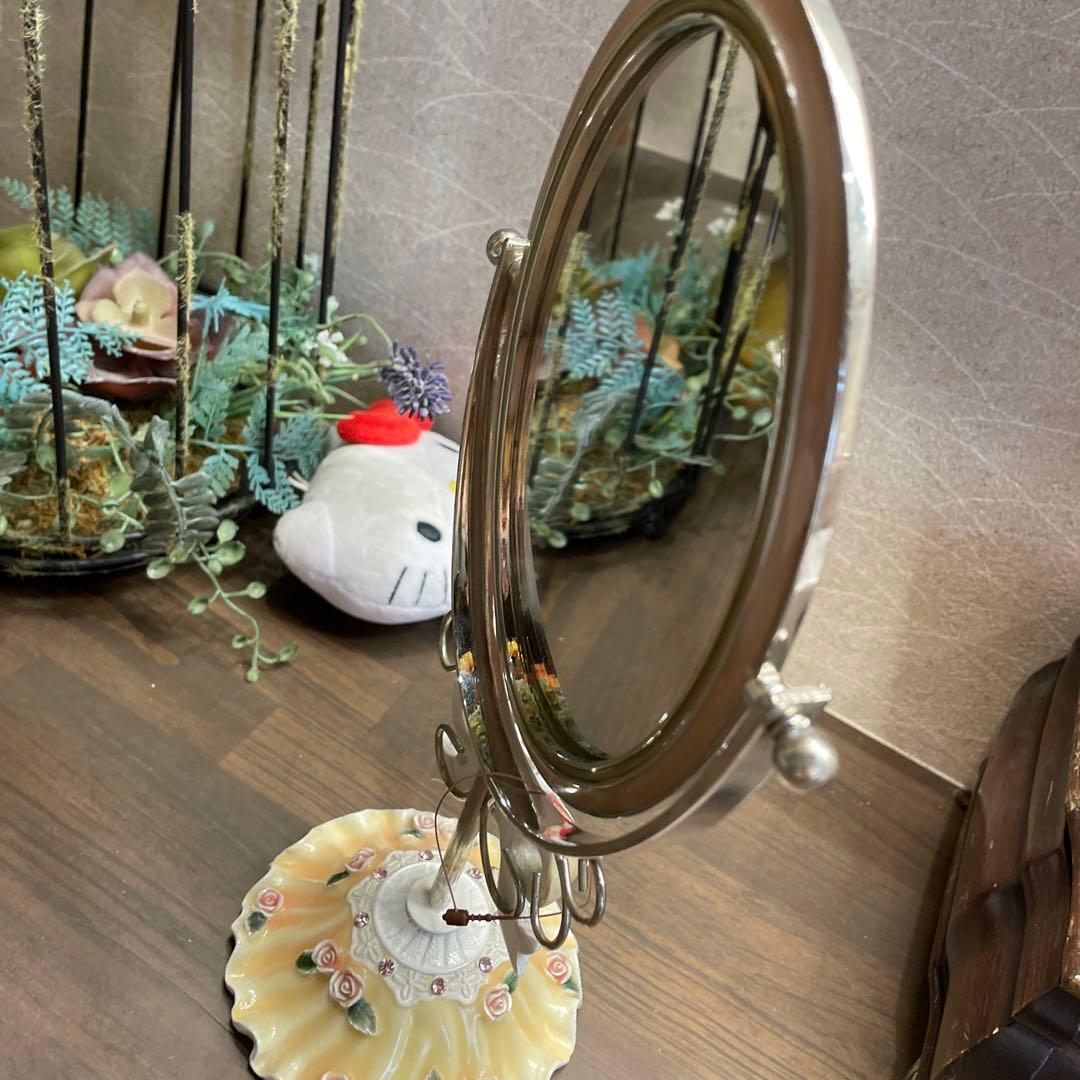 ゴージャス　インテリア　3点セット　アンティーク　ミラー　置き時計　デイジー