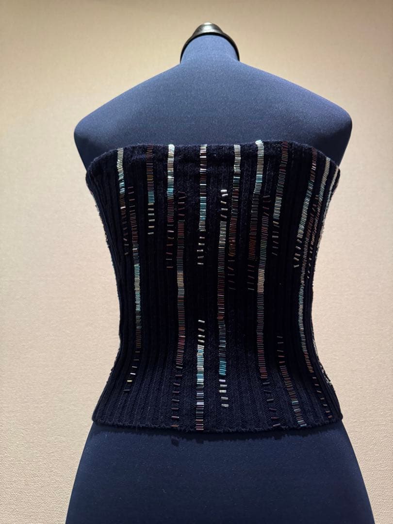 【レア】VIVIENNE TAM ネイビー✨ ビーズチューブトップ✨