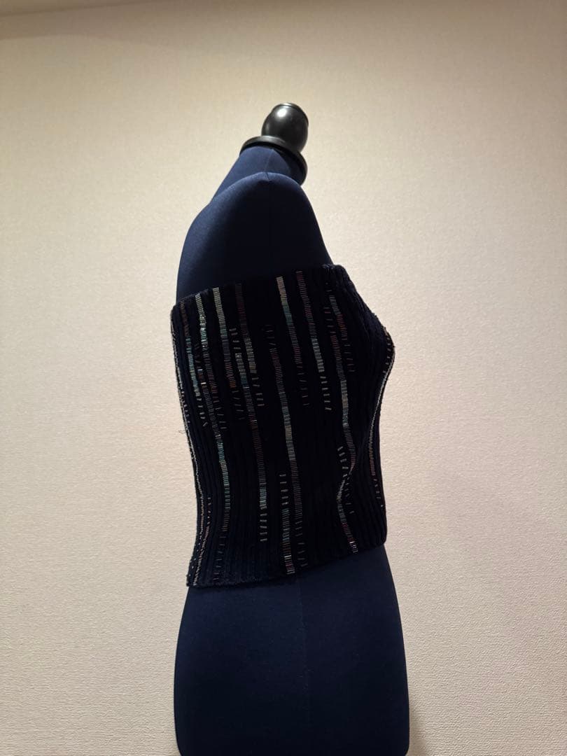 【レア】VIVIENNE TAM ネイビー✨ ビーズチューブトップ✨