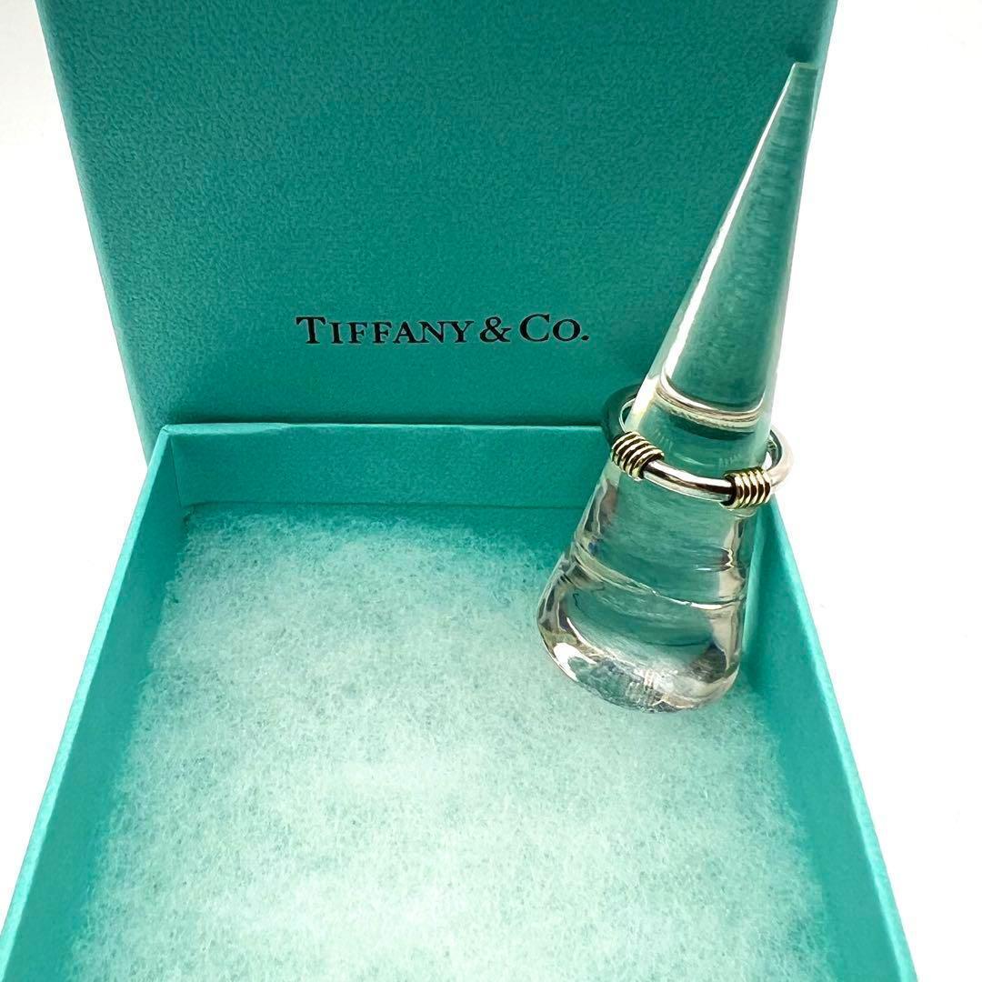 美品 ティファニー リング バンドウィズ 750 925 コンビ 10号