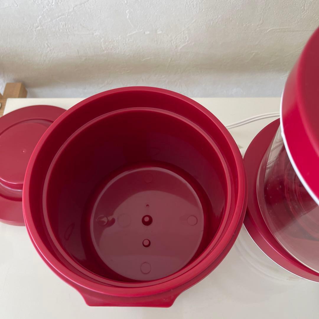 TANICA YS-02G ヨーグルティアS レッドHARIOガラス容器2個