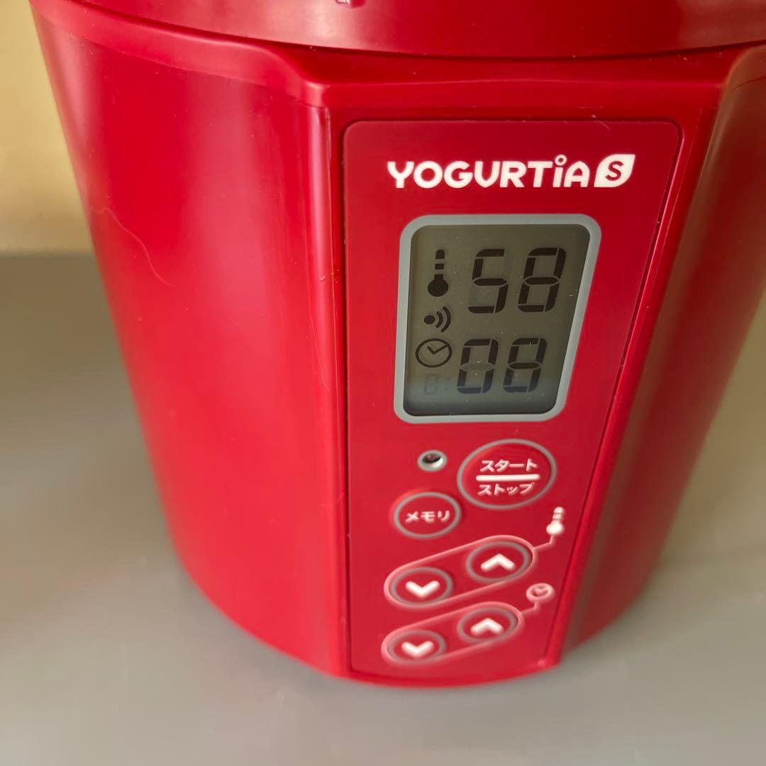 TANICA YS-02G ヨーグルティアS レッドHARIOガラス容器2個