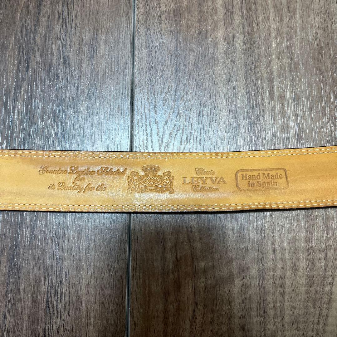 LEYVA イエロー hand made in spain レザーベルト 32