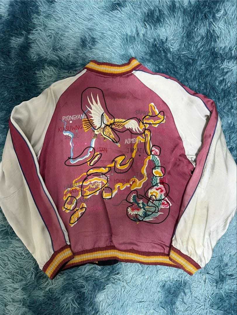 テーラー東洋 港商 虎×龍鷹 日本地図 小栗 旬着用スカジャン