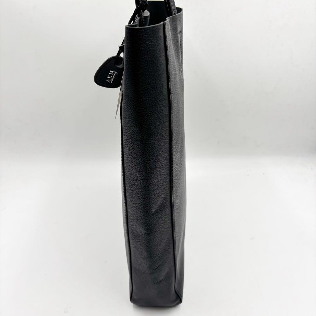 【新品タグ付き】AKM トートバッグ ビジネスバッグ レザー 革　ブラック 黒