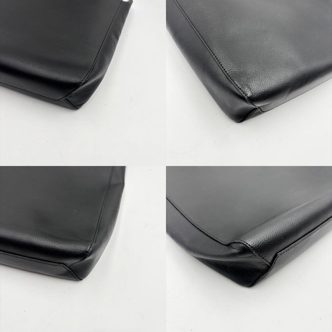 【新品タグ付き】AKM トートバッグ ビジネスバッグ レザー 革　ブラック 黒
