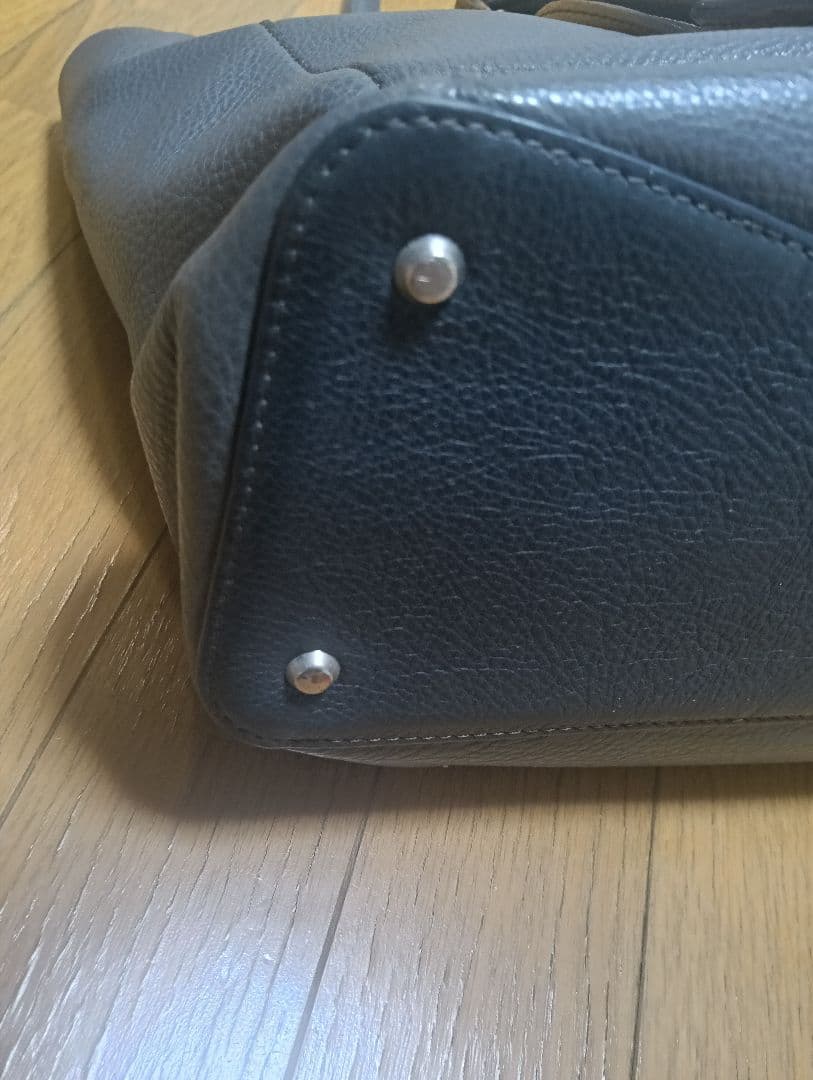 FUJITAKAフジタカ ビジネス トート バッグ グレーネイビー レザー A4