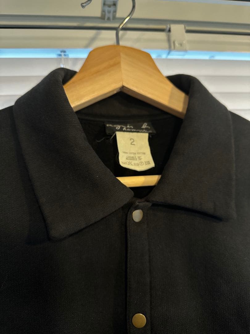 00s archive agnès b. スウェットボタンジャケット 黒 短丈