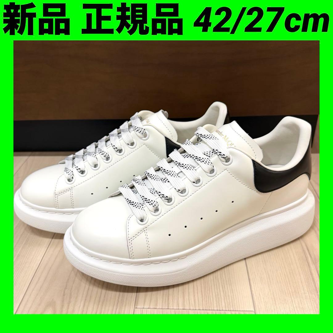 42 27cm アレキサンダーマックイーン【正規品・新品】 白x黒 スニーカー