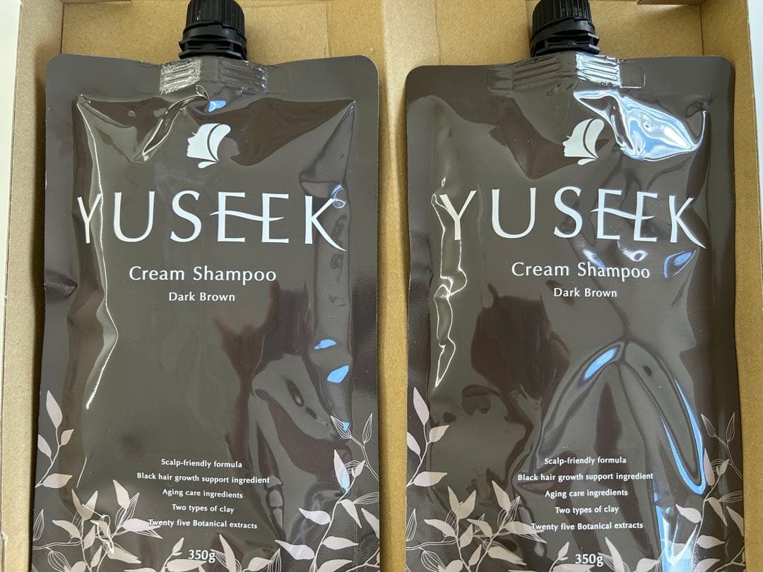 YUSEEK Cream Shampoo ダークブラウン 350g 2個入り