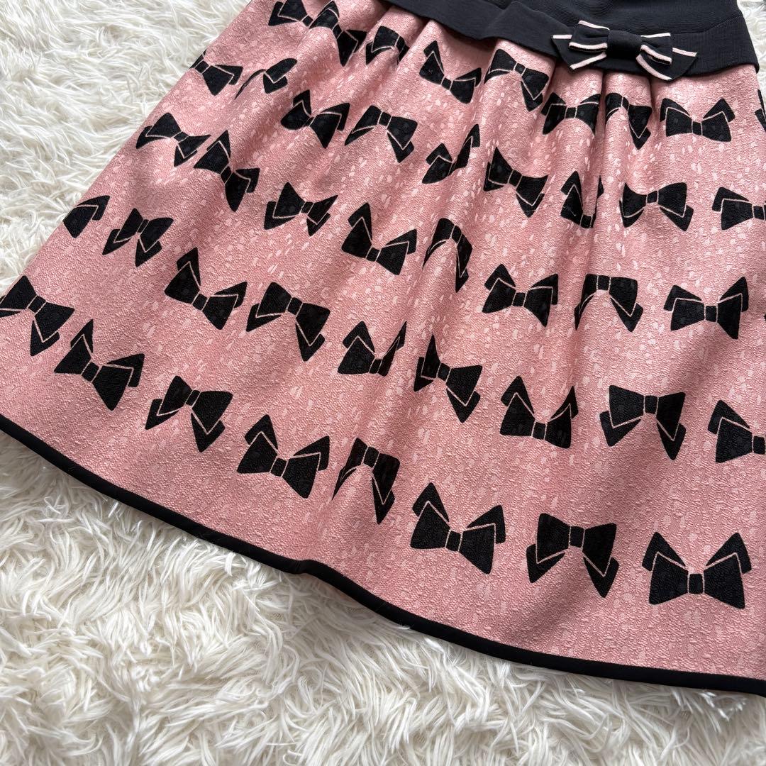 40サイズ　リボン　ジャガード　エムズグレイシー　ドッキング　ワンピース