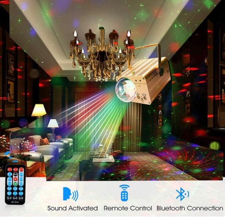 ステージライト投影ライトミラーボール USB充電 5V/2A SDカード