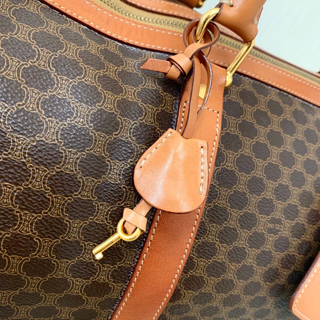 未使用美品★CELINE セリーヌ ボストンバッグ マカダム ブラウン 保存袋