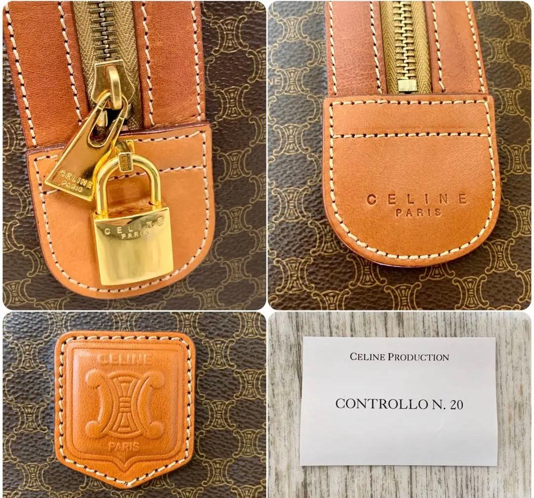 未使用美品★CELINE セリーヌ ボストンバッグ マカダム ブラウン 保存袋